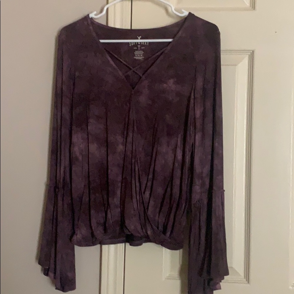 maroon american eagle top